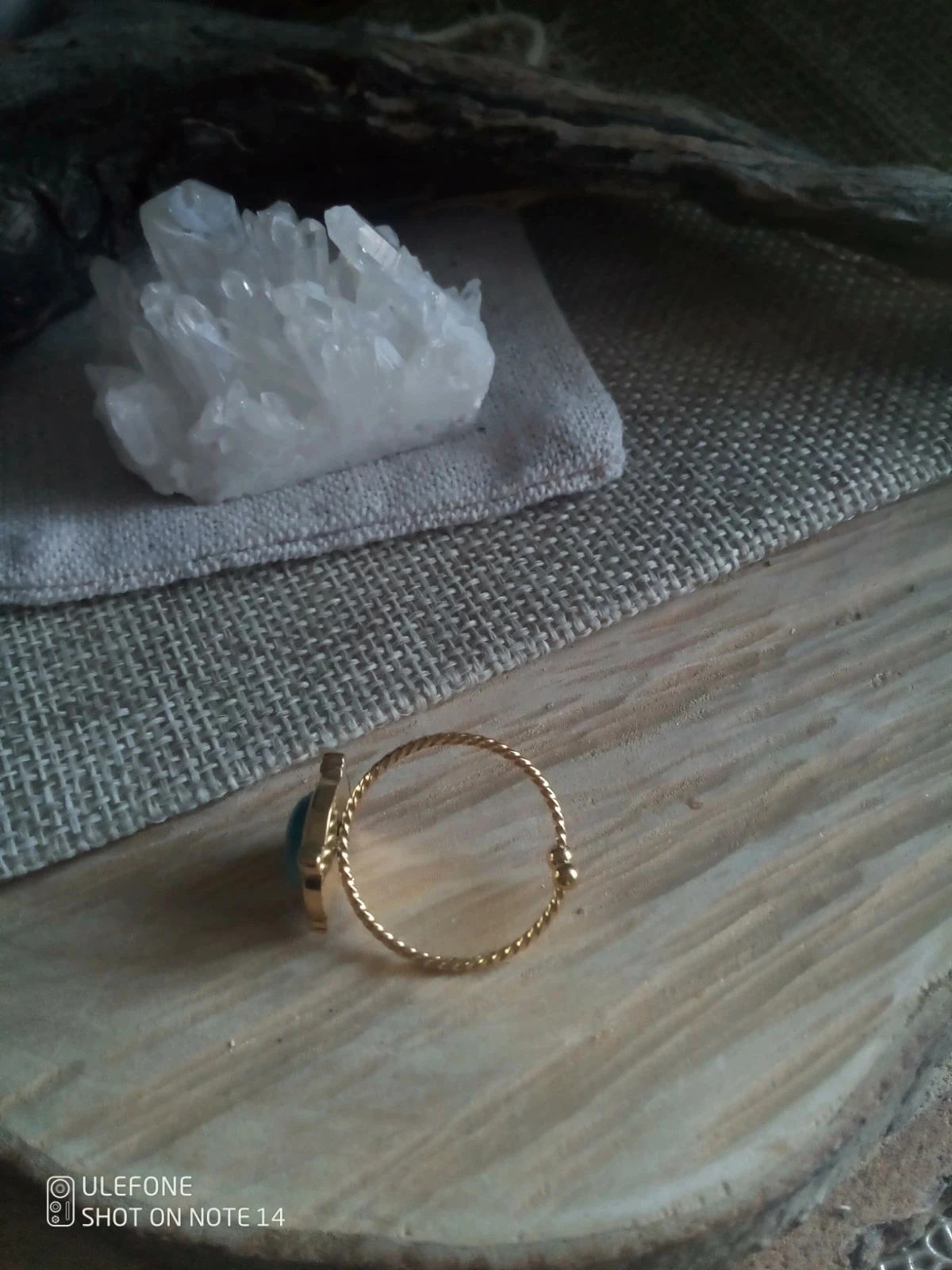 Bague pierre oeil de chat bleu – photo 3